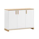 White premium wide three-door office chest of drawers