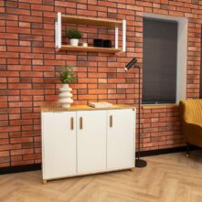 white three-door chest of drawers