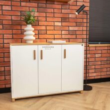 stylish elegant white dresser with wood