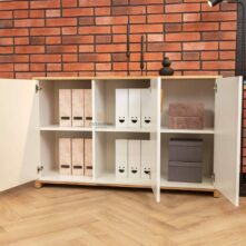 white wide office dresser 140