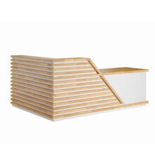 white reception counter for hotel office