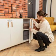 white matt locking chest of drawers
