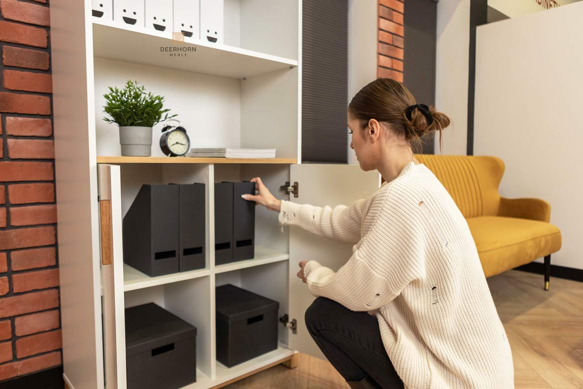bookcase with shelves white with wood