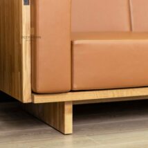 comfortable sofa for office on oak base