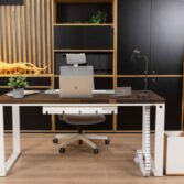 loft desks on white legs and wooden legs