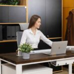 white wooden desk for work