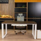 computer desk brown with white