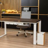 loft desk white with brown top