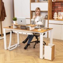 computer desk, front view