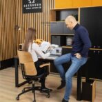 loft office furniture, black with wood