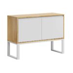 Wooden chest of drawers with doors and shelves