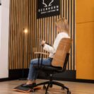 swivel chair with footrest - rear view