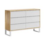 White Scandinavian loft dresser, drawers for documents
