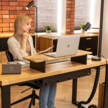 healthy work desk, close-up view