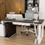 office desk with pedestal on the right side