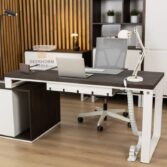 office desk with pedestal on the right side