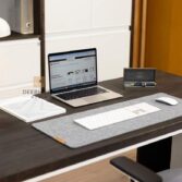 black office desk