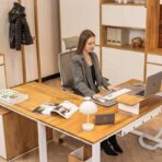 large corner desk with cabinet