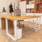 corner desk with cabinets