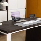 desk with black top