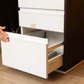 black desk cabinet