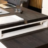 black wood desk