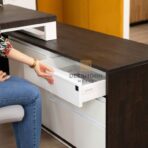 pedestal with drawers in ebony color