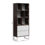 regał z ciemnego drewna heban