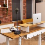adjustable desk with laptop extension