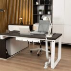 corner desk ebony with white