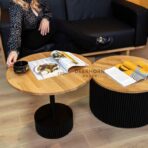 black round fluted tables