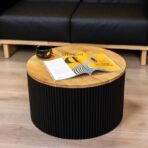 black fluted round table