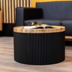 black fluted round table