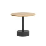 Round coffee table black fluted