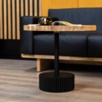 oak coffee table with metal