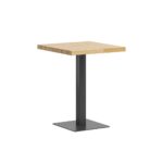 Coffee table with wooden top on one leg