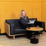 grooved black high table