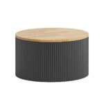 Fluted round table black
