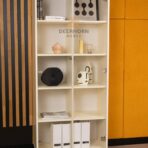 elegant showcase with shelves