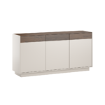 Three-door dresser for living room and office ivory
