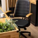 wood swivel chair