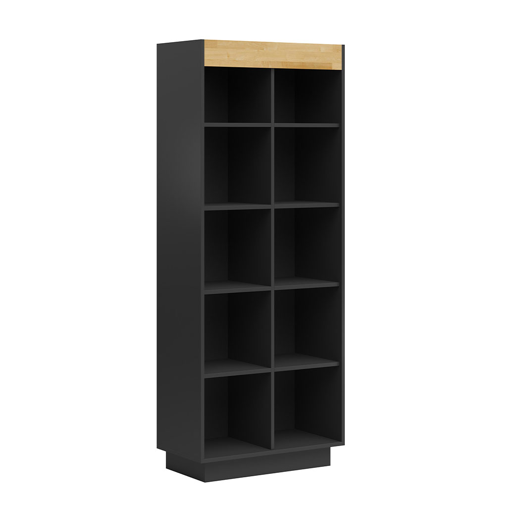 otwarty-czarny-regal-z-polkami-biurowy otwarty czarny regał z półkami biurowy