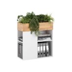 flower bed for desk white and natural oak