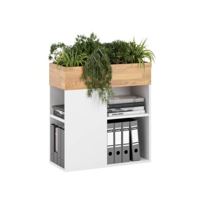 flower bed for desk white and natural oak