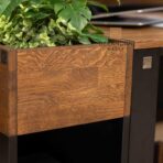 flowerbed for the company made of oak wood