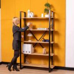 loft bookcase in contrasting colors