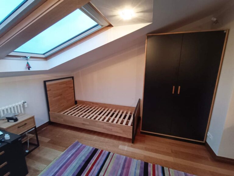 Wooden furniture for youth room for attic