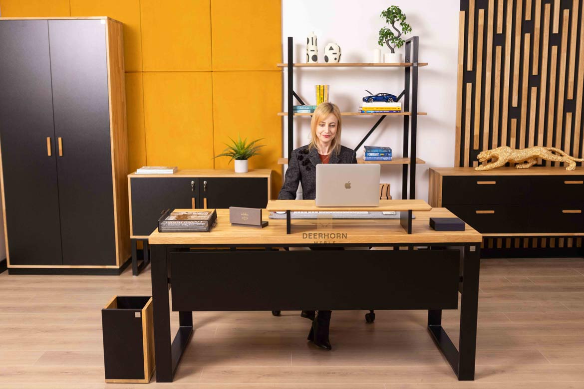 desk with industrial elements