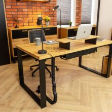 desk with metal legs