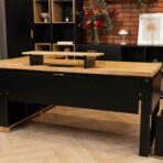 loft corner desk with shelves